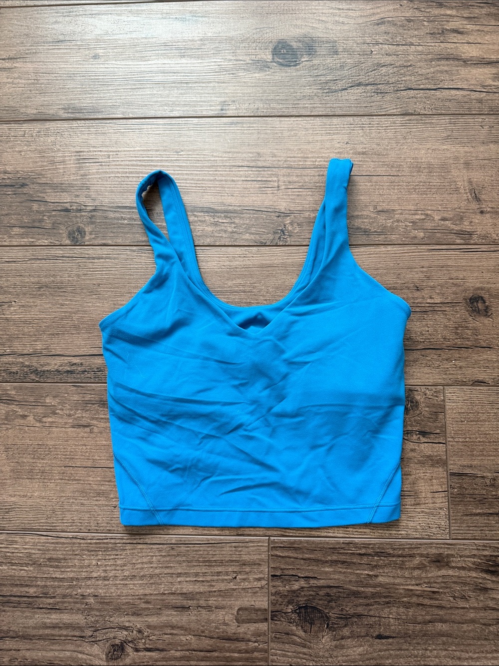 lululemon athletica blue cropped tank top
